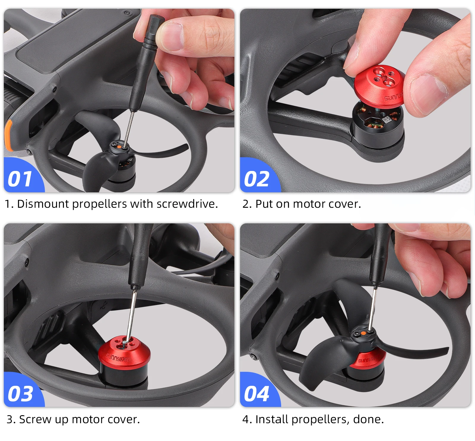 

Suitable for DJI Avata 2 motor cover, aluminum alloy motor protection cover, dust and moisture proof accessories