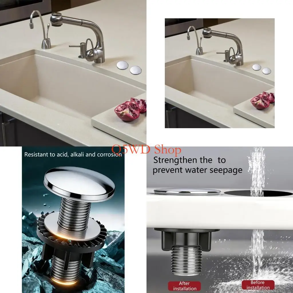 

Q5WD Kitchen Sink Cover Tap Hole Plate Stopper Covers Plastic Faucet Covers