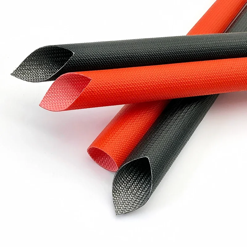 2/5/10M 200 Deg.C Fiberglass Braided Sleeve 1~20mm Silicone Resin Coated Flame High-Temperature Resistance For electronic wiring