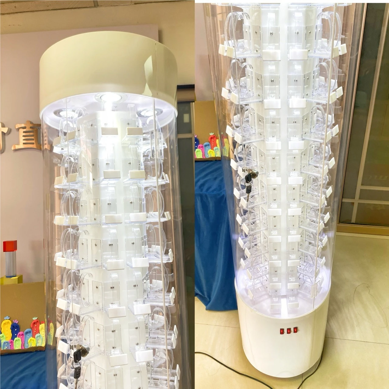 Acrylic rotating watch display case plexiglass products jewelry