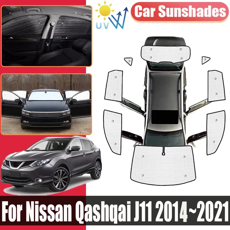 Car Covers For Nissan Qashqai Tekna J11 2014 2015~2021 Full Coverage Sun Shade Auto Sunshades Anti-UV Privacy Blocks Accessories