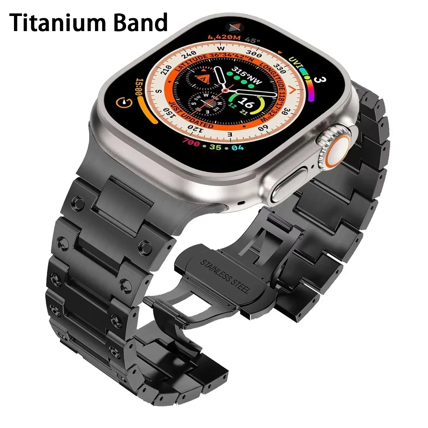 

Титановый ремешок для Apple Watch Ultra 3 Series 11 10 9 8 Se 3 Роскошный браслет для IWatch Ultra 49 мм 45 мм 46 мм 44 42 мм Ремешок Correa