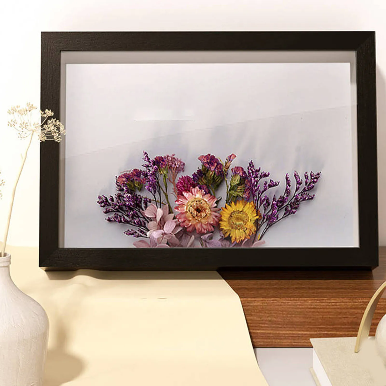 3d photo frame Wood DIY Shadow Box Frame Dried Flower Display Case for Flower Tickets Decor picture Frames Deep fillable frame