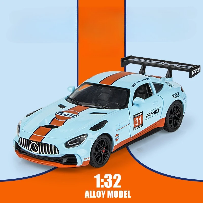 

1:32 GT3 GTR Track version police car version alloy car model ornament children's toy