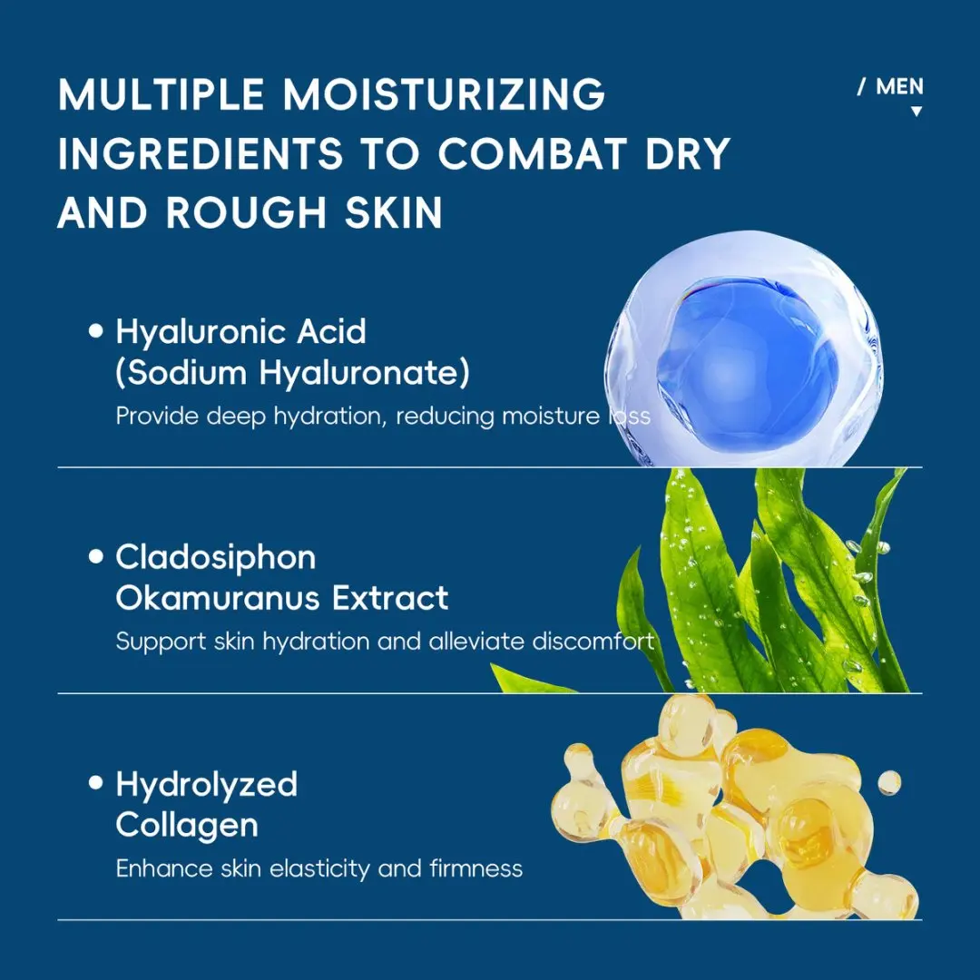 مصل الوجه للرجال بحمض الهيالورونيك 30 مللي مرطب ومضاد للشيخوخة والتحكم في الزيوت لشد البشرة يضيء لون البشرة جوهر العناية اليومي بالبشرة #4