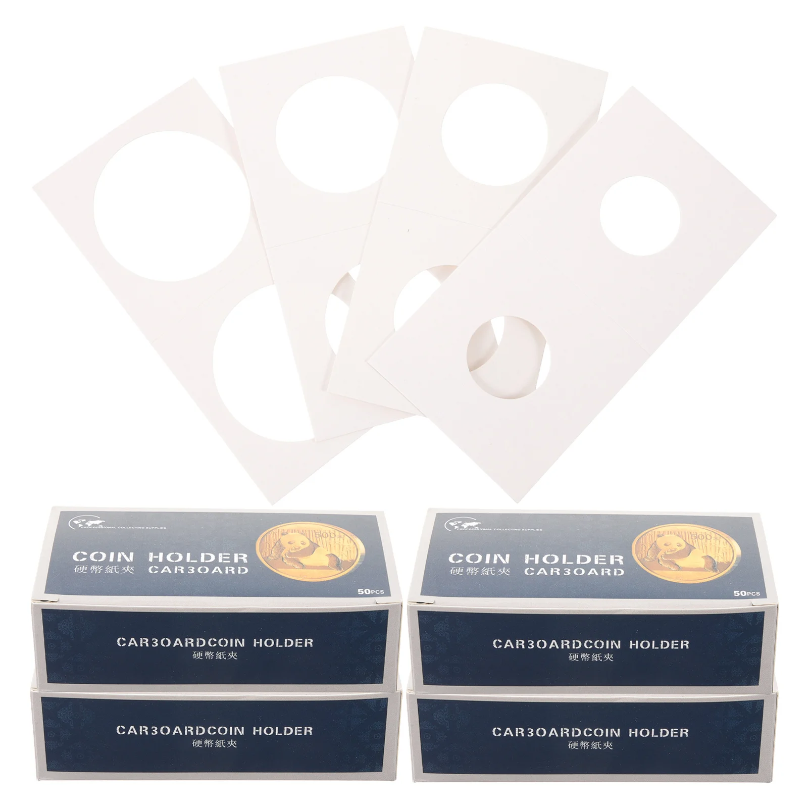 4 Boxes Clear Coin Holder Paper Clip Transparent Case for Coin Organizer Protector Collection Transparent Protector