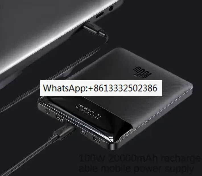 BASEUS Power Bank 20000 мАч, 100 Вт, лезвие, высокая мощность, цифровой дисплей, быстрая зарядка, мобильный источник питания, портативный большой емкости