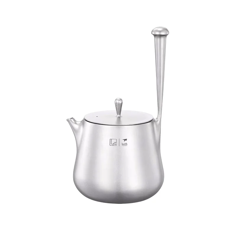 

Keith Titanium Alloy Minimalist Teapot Outdoor Camping Portable Boiling Kettle Lightweight Heat-resistant Double-layer Tea Cup