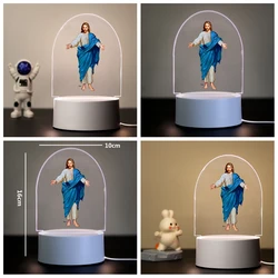 Jesus Night Lamp For Bedroom Table Decor Bedroom Religious God Acrylic Light Kids Gift