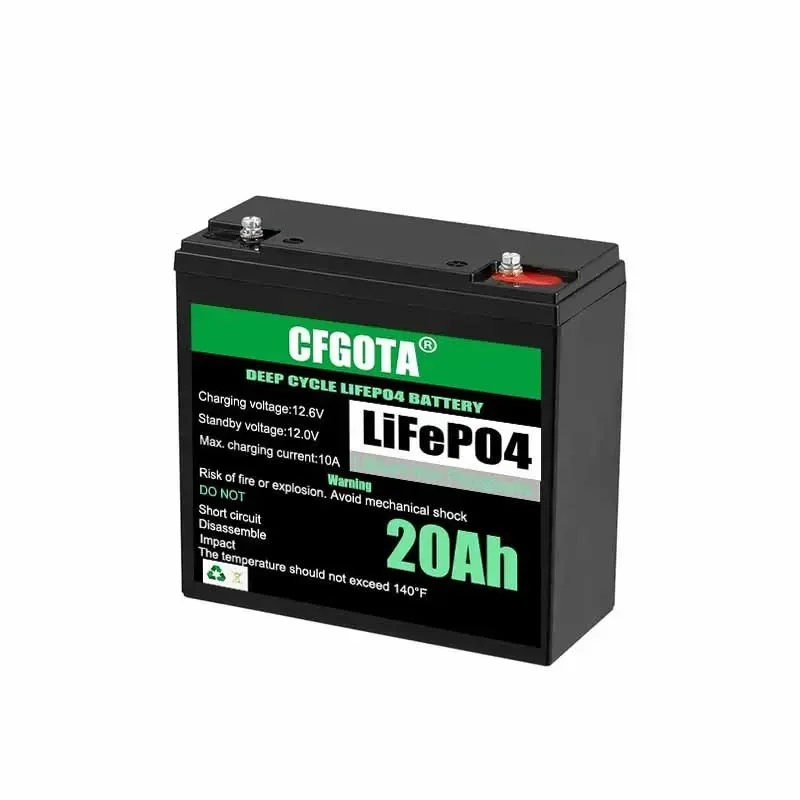 12V Battery 20Ah LiFePo4 Battery Lithium Iron Phosphate 12V LiFePo4 Rechargeable Battery for Kid Scooters Boat Motor Tax Free