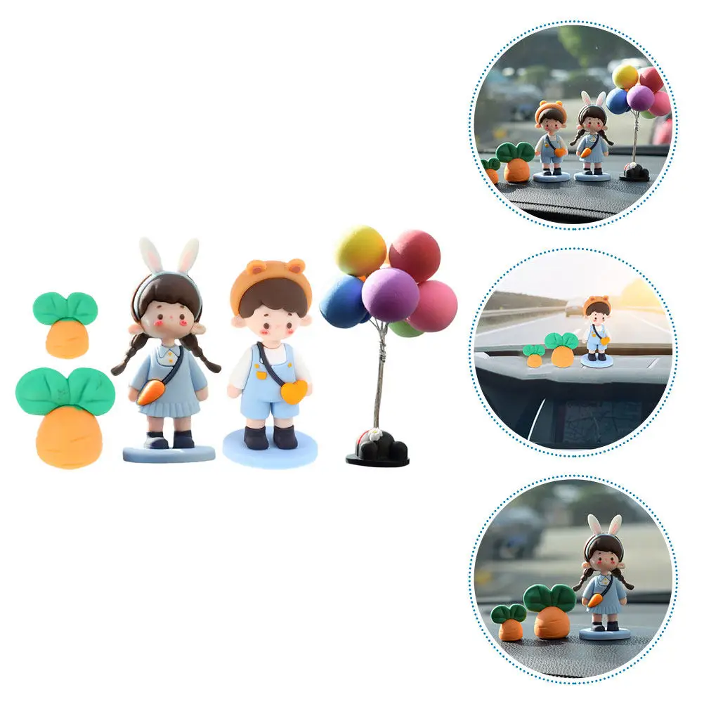 1Set Creative Cute Car Dashboard Ornaments Interior Accessories Aesthetic Center Console Decoration Stylish Vehicle Decoration
