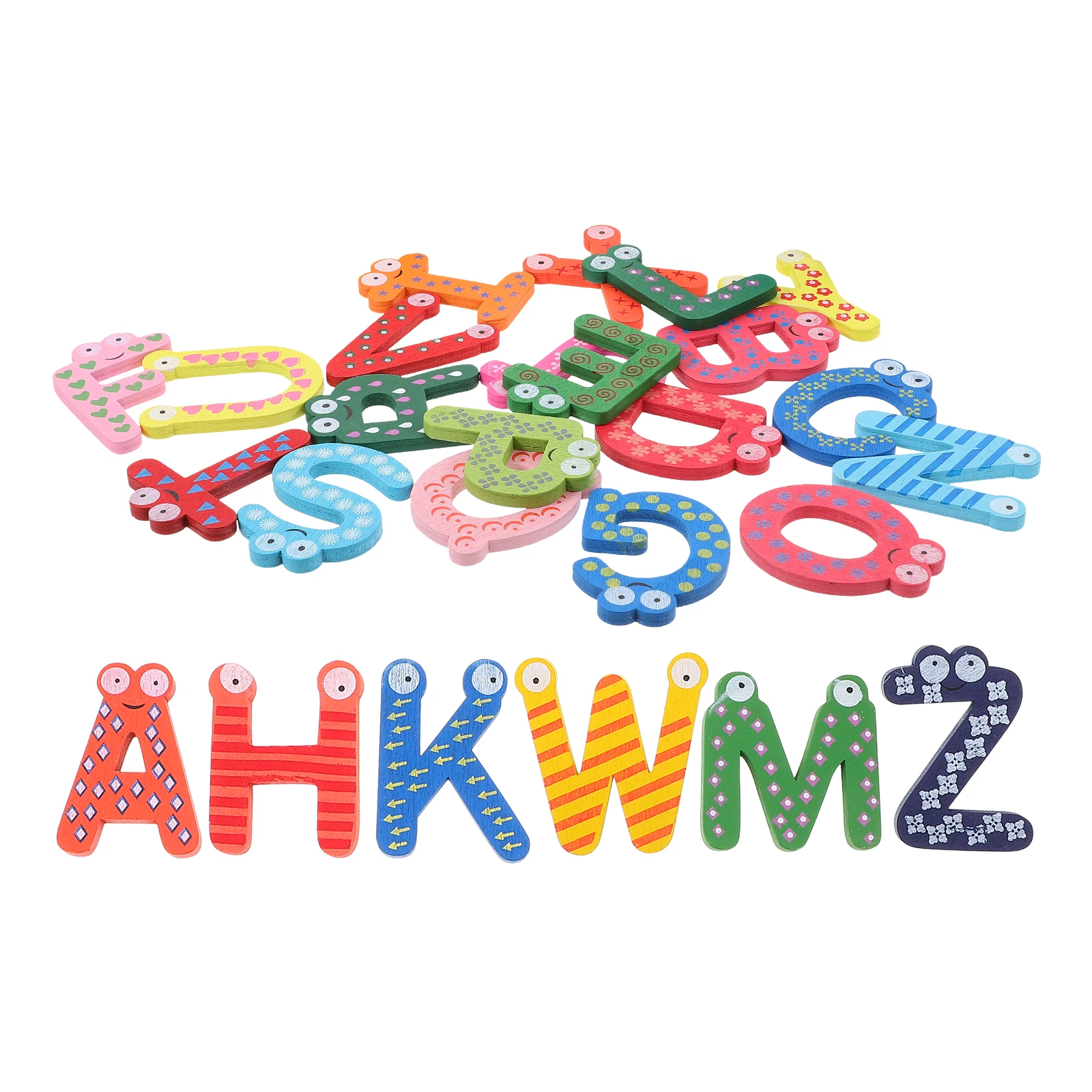 

26pcs Wooden Alphabet Magnets A-Z 5.8Cm Colorful Cartoon Letters For Learning Fridge Magnetic Stickers Educational