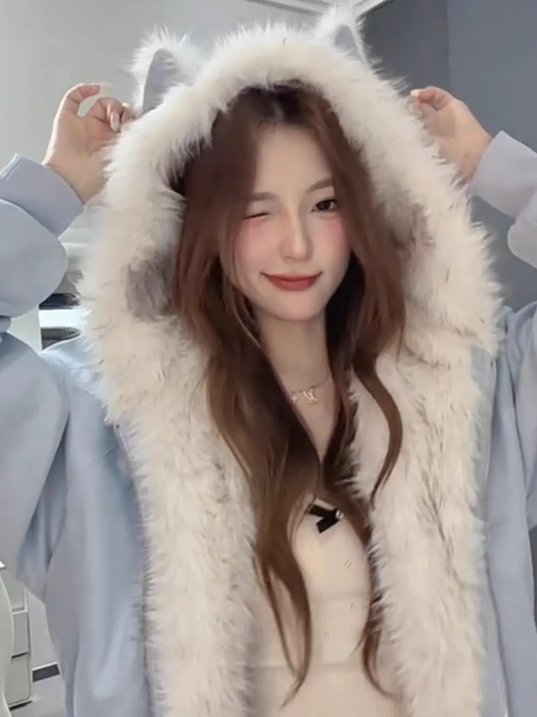 الكورية Sle رقيق لطيف الأذن أسفل Jaet المرأة شتاء جديد على الوجهين ارتداء مكافحة الشيخوخة صغيرة الحجم القطن ملابس خارجية #1