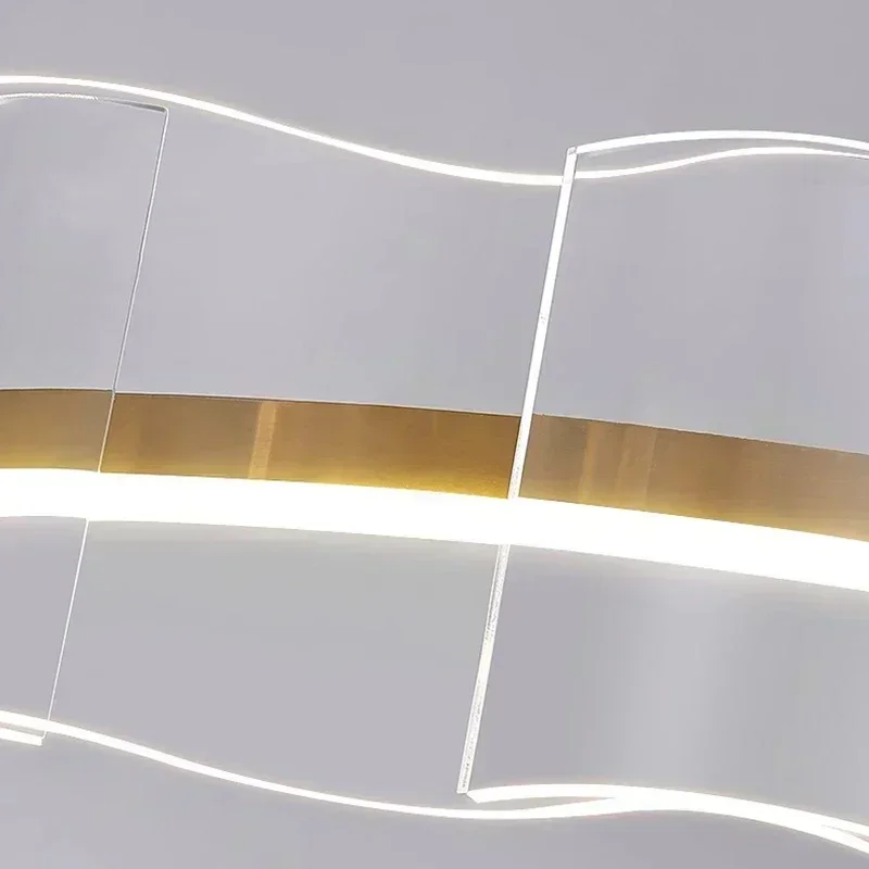 Moderne Nordic Salon Kronleuchter Aluminium Rund Acryl Led Lampe Wohnzimmer Esszimmer für Schlafzimmer Dekoration Anhänger Licht