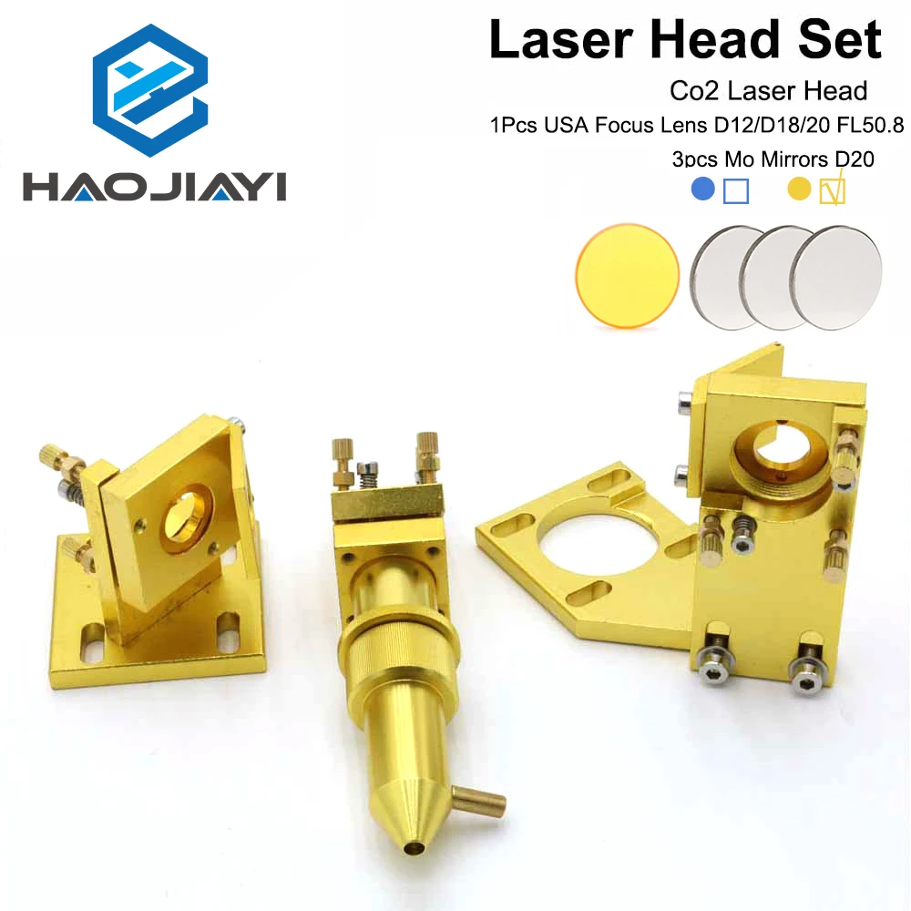 

HAOJIAYI K Series: CO2 Laser Head Set for 2030 4060 K40 Laser Engraving Cutting Machine with Lens and Mirrors