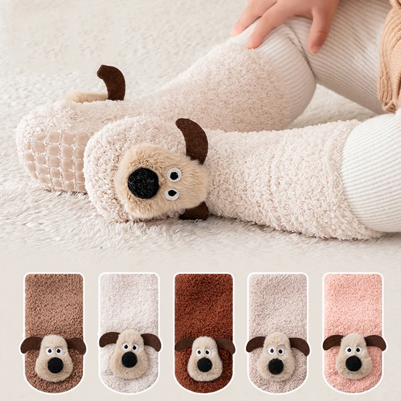 Baby Socks Winter Warm First Walkers Infant Socks Cartoon Toddler Socks Non-Slip Sole Floor Casual Newborn Socks