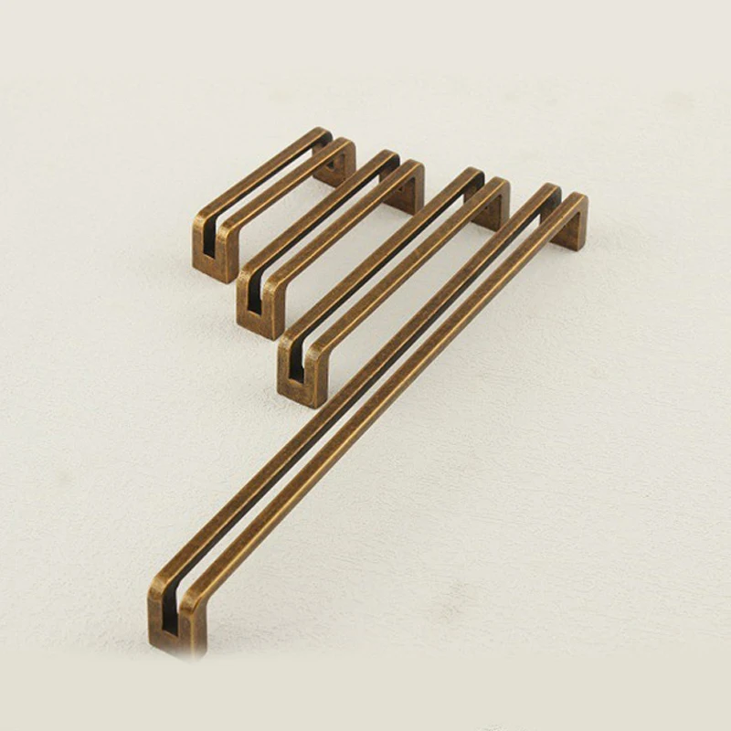 

American Vintage Dresser Handle Wardrobe Cupboard Kitchen Bronze Aged Gold Bronze Drawer Vanity Cabinet Door Furniture Handle