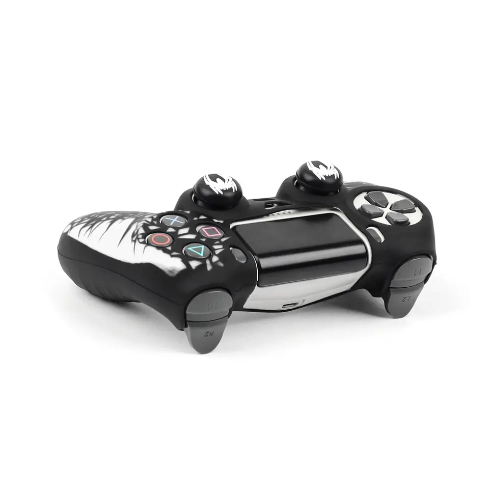 غطاء سيليكون ناعم لحقيبة وحدة التحكم PS4، 360 °   حماية كاملة، مقاومة للعرق ومضادة للخدش، لا تبهت، مع أغطية عصا الإبهام - 5