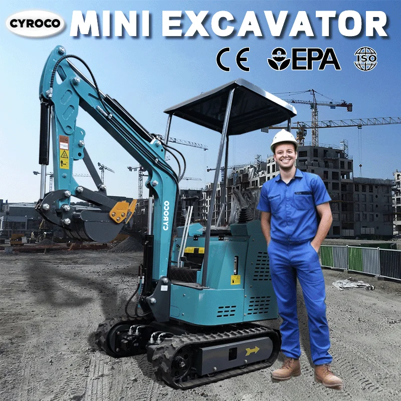 Hot Sale Mini Excavator 1 Ton 1.2 Ton Customized Kubota Engine 1.5 Ton 1.8 Ton Crawler Excavator EURO 5 EPA Engine Excavator