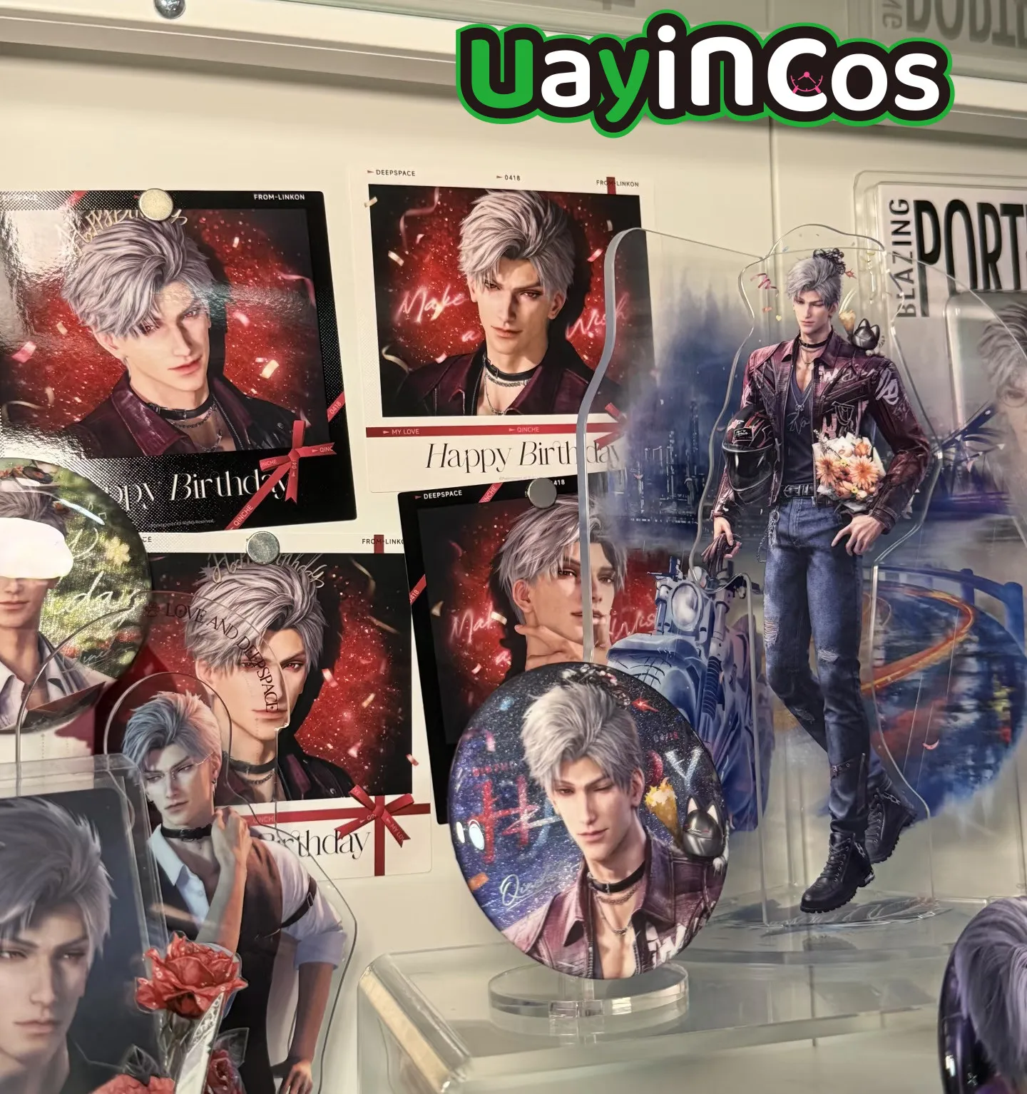 In Stock Official Love and Deepspace Sylus 2026 Birthday Rainlit Night Badge Wide Photo Card Memorial Album  Ornament  Anime Gam