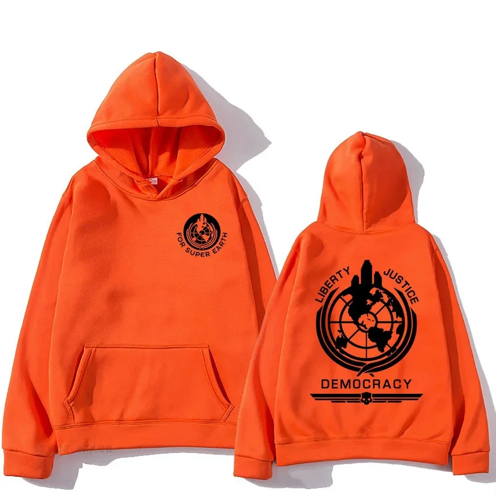 Sweat à capuche à manches longues pour hommes et femmes, sweat à capuche imprimé graphique décontracté, sweat à capuche Helldivers, vêtements d'automne et d'hiver, confortable