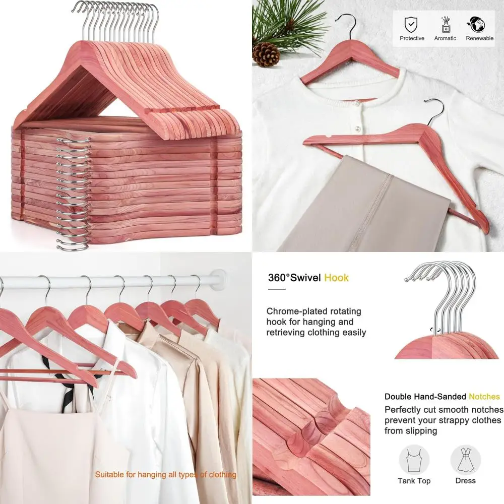 

Деревянные вешалки для одежды, 30 упаковок кедровых вешалок для костюмов с гладкими насечками для организации шкафа, вешалки премиум-качества для мужчин