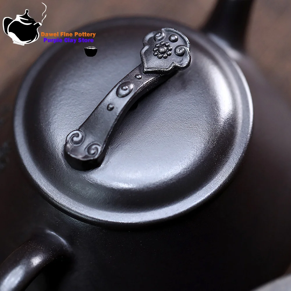 Tetera de arcilla púrpura Yixing, mineral original, barro negro, nubes observación, escucha a la lluvia, juego de té de Kung Fu, tetera china