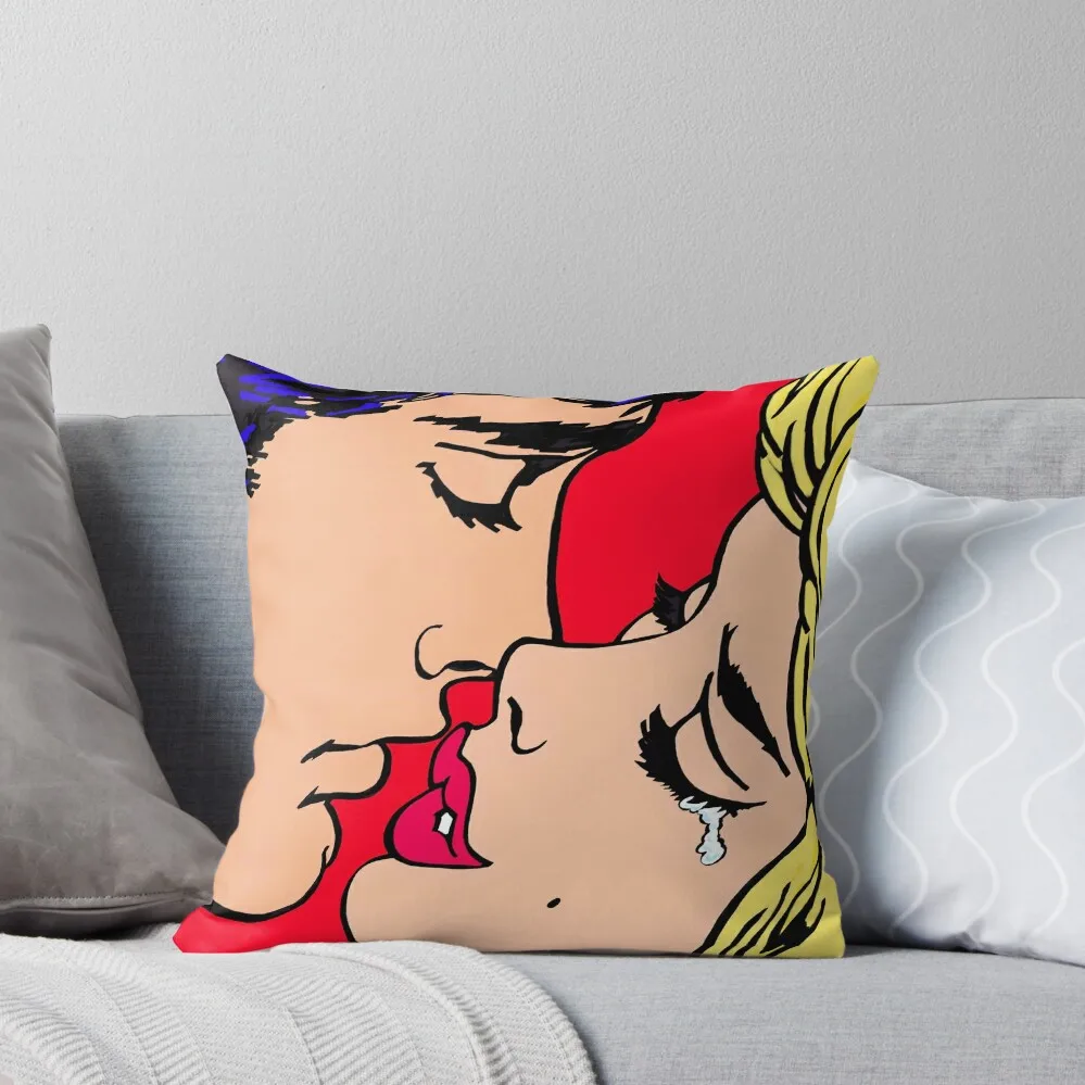 The Kiss of Pop art Throw Pillow Luxury Sofa Cushions New year