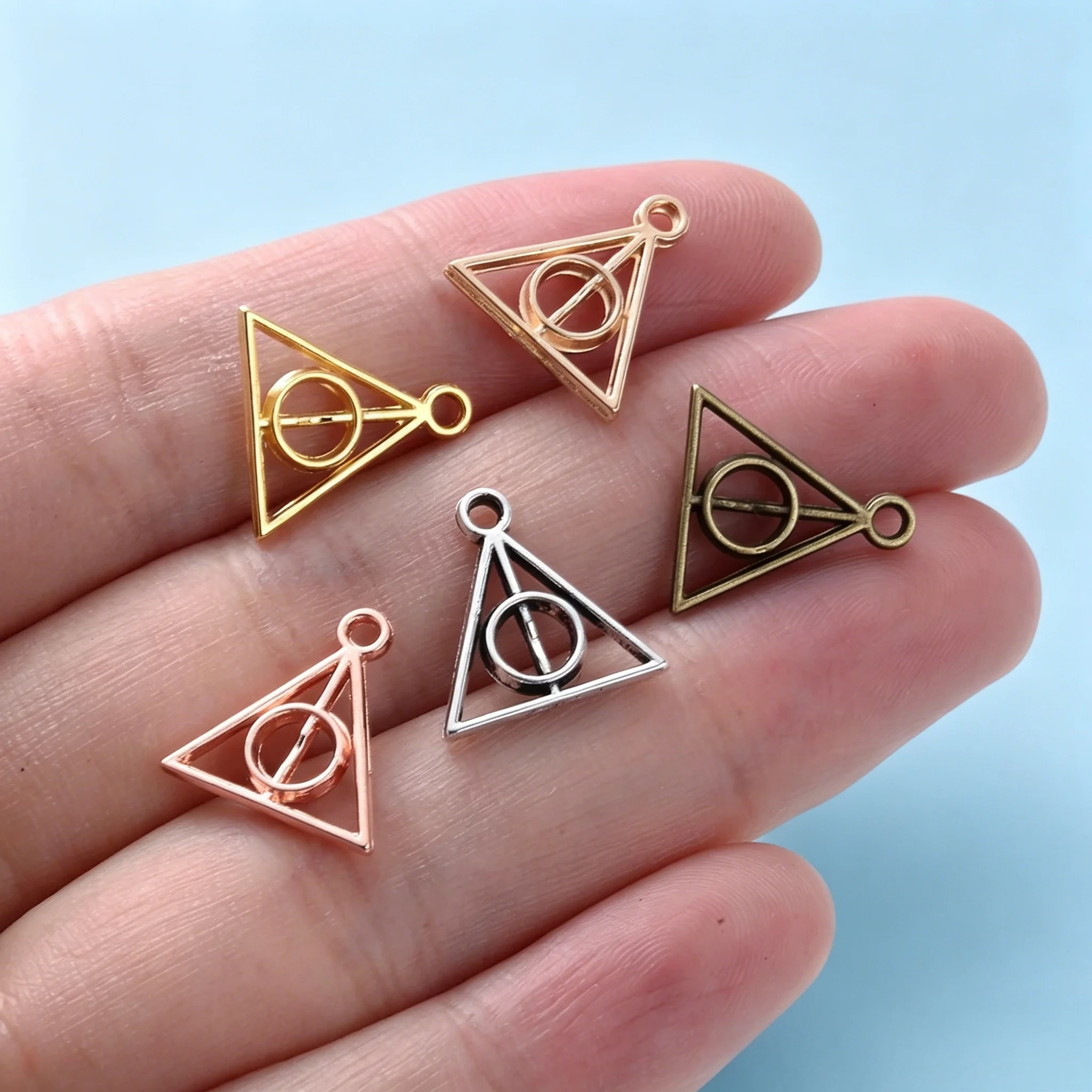 50pcs Charms Hallows Deathly Antique Pendants For DIY Jewelry Bracelet Necklace Making Handmade Craft