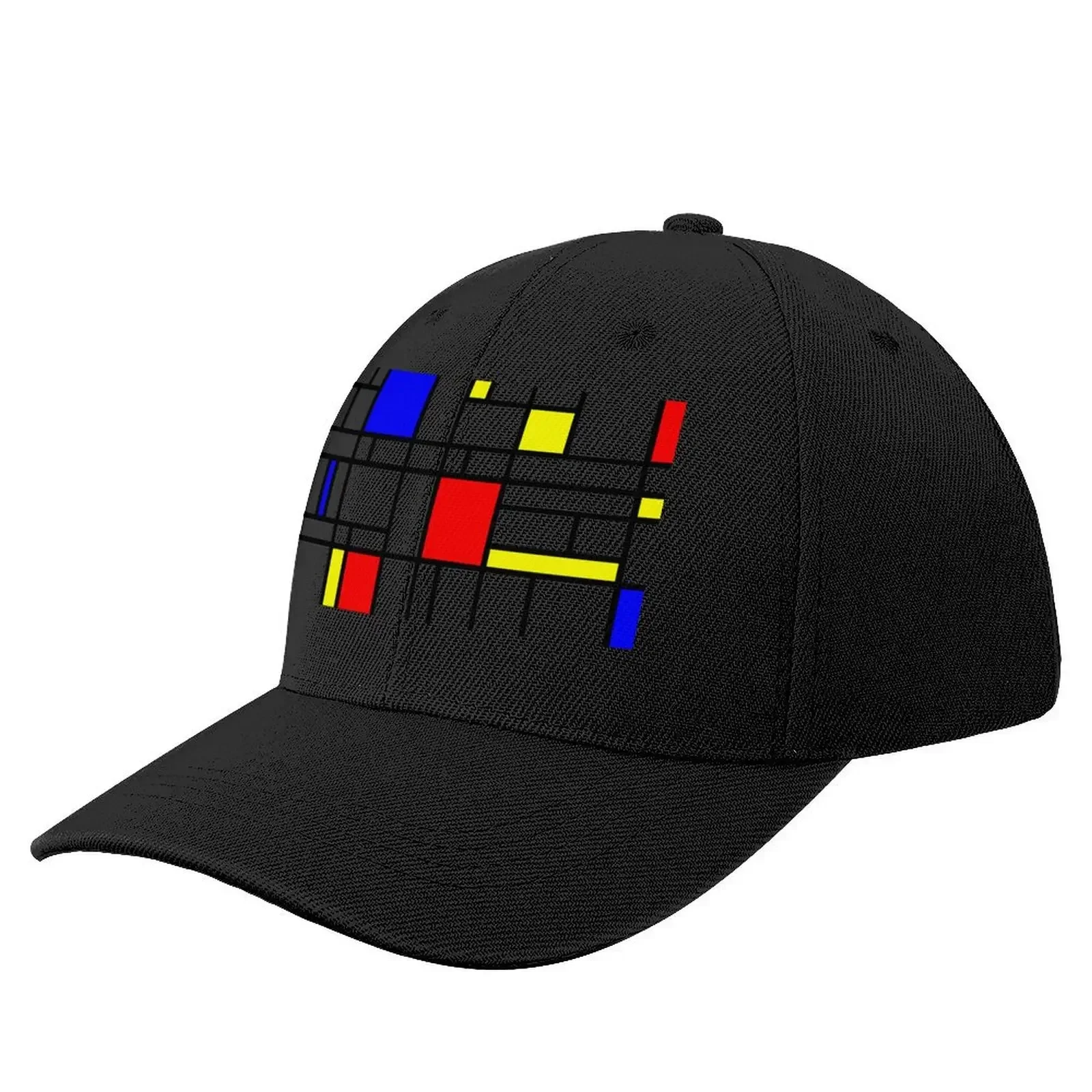 Modern Art Red Yellow Blue Grid Pattern Baseball Cap fishing hat hiking hat Hip Hop Men Luxury Brand Women's