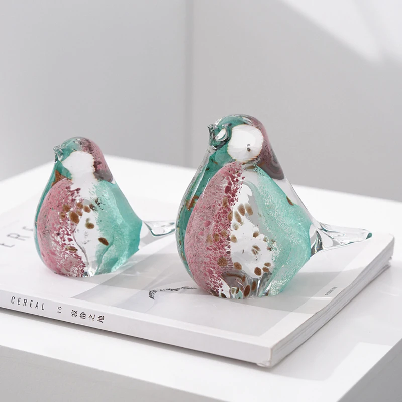 

Art Glass Bird Ornament Modern Simple Luxury Living Room Model Room Study Office Abstract High-Grade Decorations Accessories