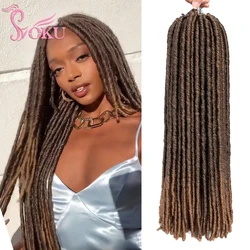 Marrone dritto finto locs capelli all'uncinetto dreadlocks estensioni dei capelli treccia africana stoppino per le donne trecce sintetiche pre-loop SOKU