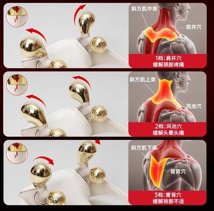 Customizable shoulder and neck massager trapezius cervical massager head automatic kneading