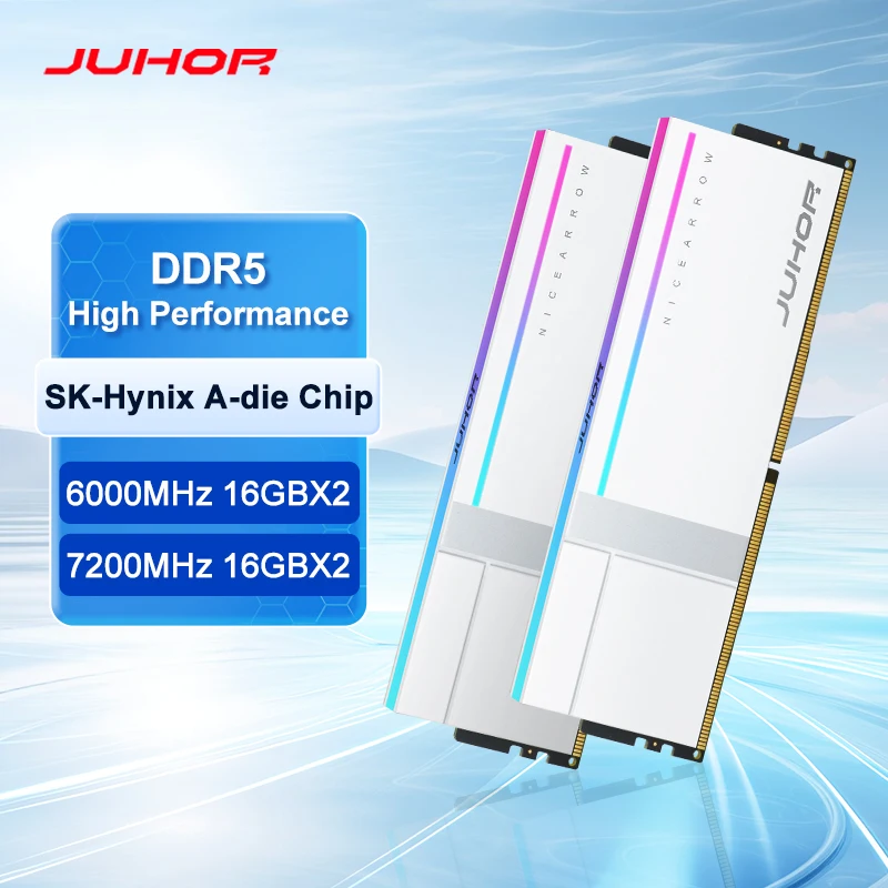 JUHOR Memoria Ram DR5 RGB 16GB 6000MHz 6800MHz 7200MHz 8000MHz