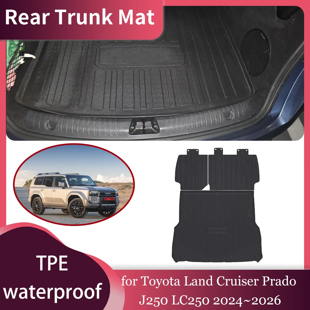 Trunk Mat for Toyota Land Cruiser Prado J250 LC250 2024~2026 TPE Waterproof Inside Liner Trunk Seat back Pad Cargo Accessories