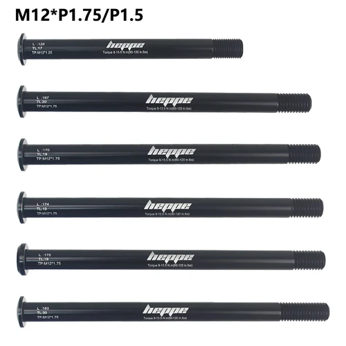 Eje pasante de bicicleta, bujes de bicicleta de carretera de liberación rápida, eje de tubo, brochetas, eje trasero delantero, 122/167/170/174/185mm, eje M12 P1.75 P1.5