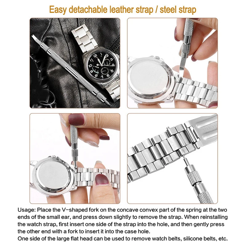 Repair Kit 1/2PCS Metal Watch Prying Tool Back Cover Opener Strap Replacement Band Link Pins Remover Watchmaker