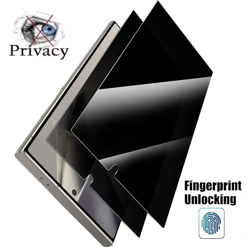 

Privacy Screen Protector For Samsung Galaxy S25 Ultra Anti-Spy Tempered Glass for S25 Ultra Fingerprint Unlock Protective Glass