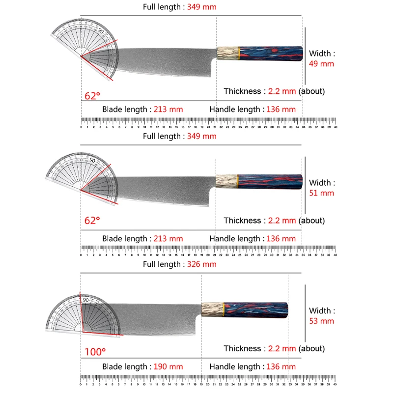 Professional Damascus Steel Utility Knives Kitchen Knives Set Ultra Sharp Chef Knive Meat Slicing Fish Vegetables Chopping Tools