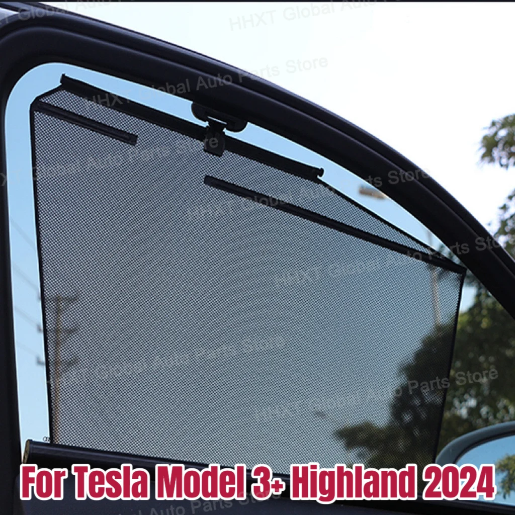 

Sunshade For Tesla Model 3+ Highland 2024 Window Sunshade Custom Sun Shade Car Curtain Side Window Mesh Sun Visor Summer Protect