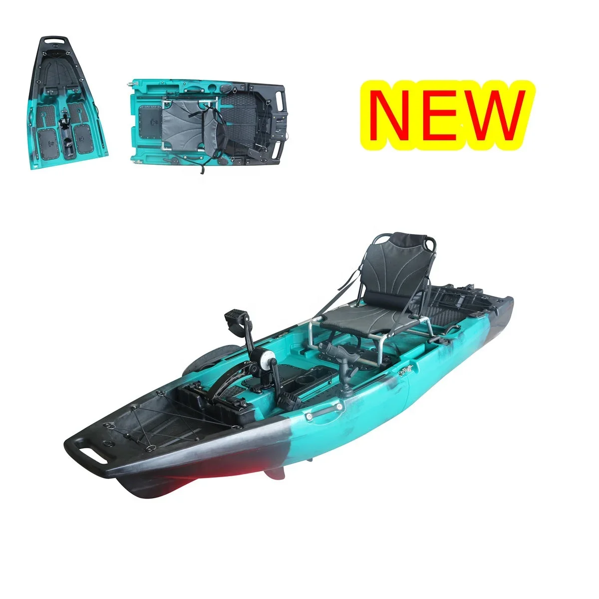 Vicking New Designed 2.96M 1 Person Modular Fishing Kayak with Pedals Detachable Foldable kayak with Electric Motor