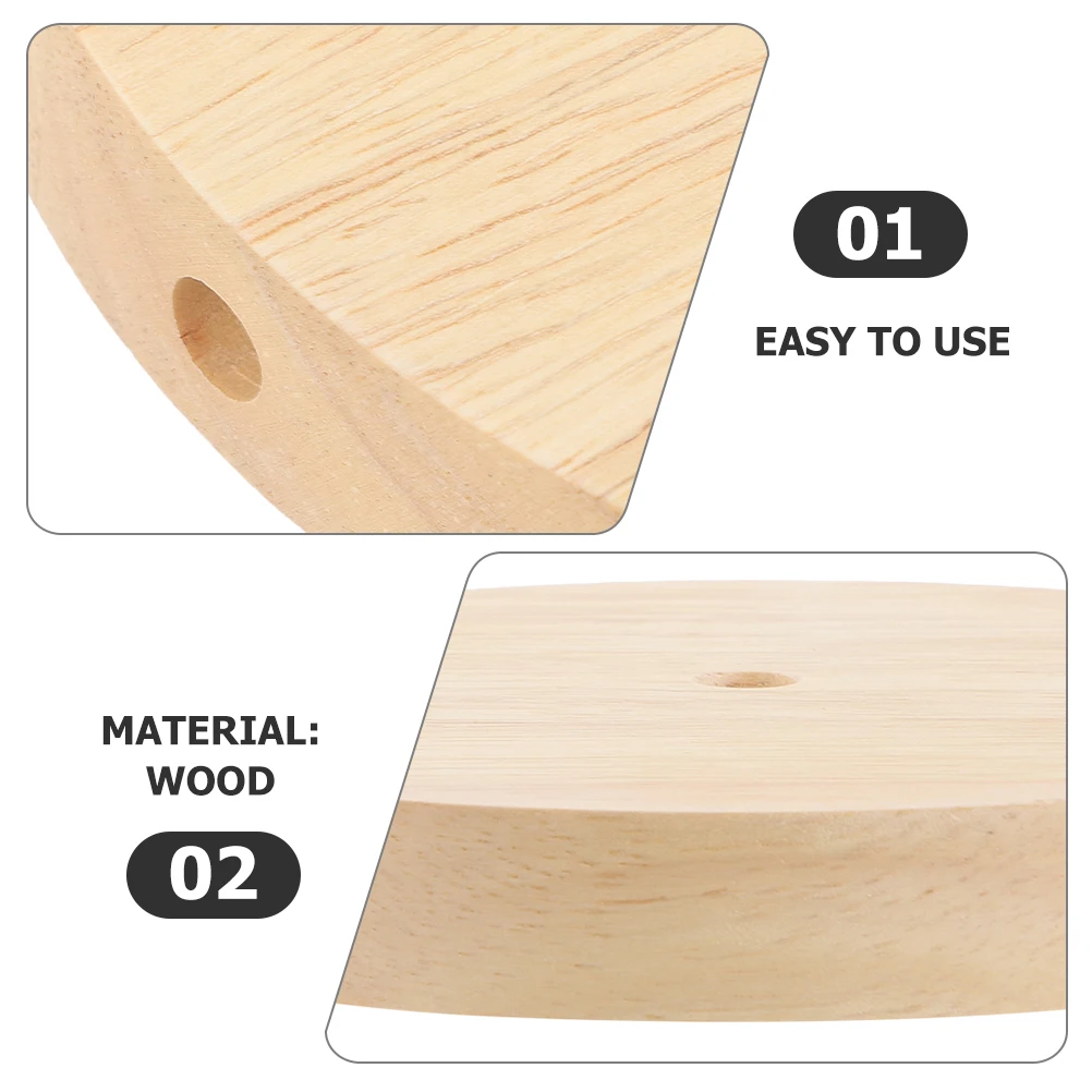 

Sturdy Solid Wood Table Base Round Diy Wooden Light Stand For Bedroom Living Room Study Natural Wood Base With Wire Holes Easy