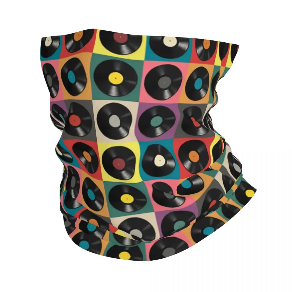 Vinyl Record Thin Wrap Scarf Bandana Music Notes Neck Gaiter Face Cover Headband