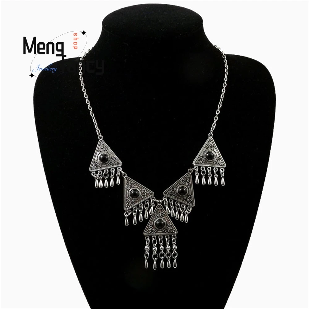 

Bohemian Ethnic Style Retro New Chinese Classical Evening Dress Tassel Necklace Accessory Fashion Jewelry Exquisite Elegant