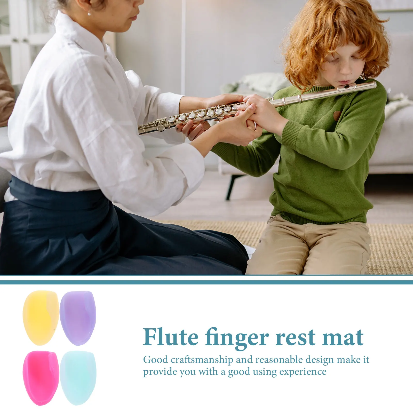 

4Pcs Flute Thumb Rest Cushion Silicone Finger Protector Soft Comfortable Finger Cushions Flute Accessories for Performance