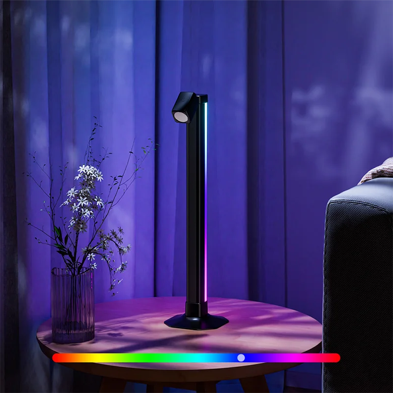 Display-Lichtleiste, RGB-Bildschirm-Lichtleiste, Atmosphärenlicht, Tischleuchte, dimmbar, LED, dynamischer Regenbogeneffekt, einstellbare Helligkeit