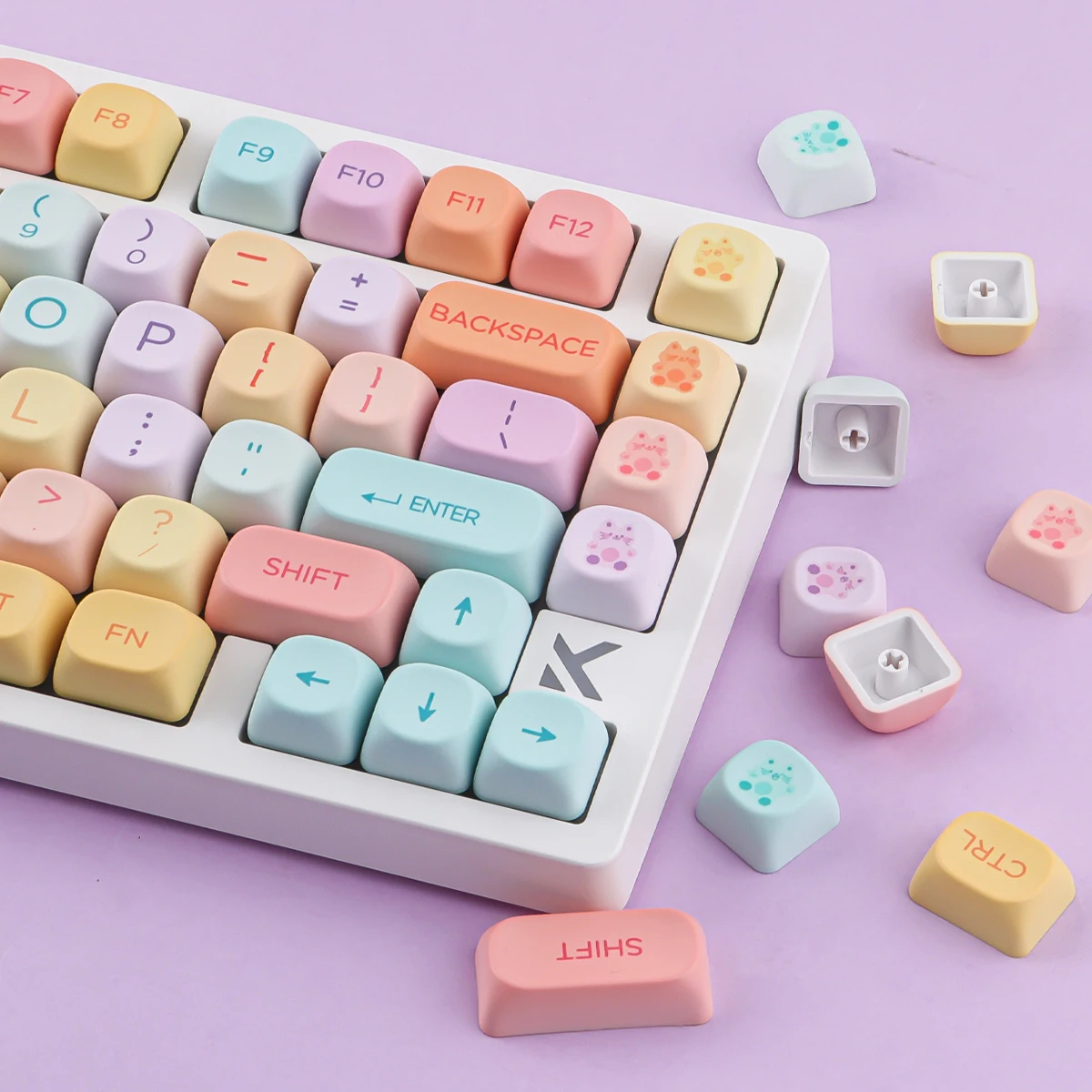 Colorful Meow Keycaps 131 Keys PBT Material MOA Profile DYE-SUB Personalized For MX Switch Wooting Mechanical Keyboard Keycaps