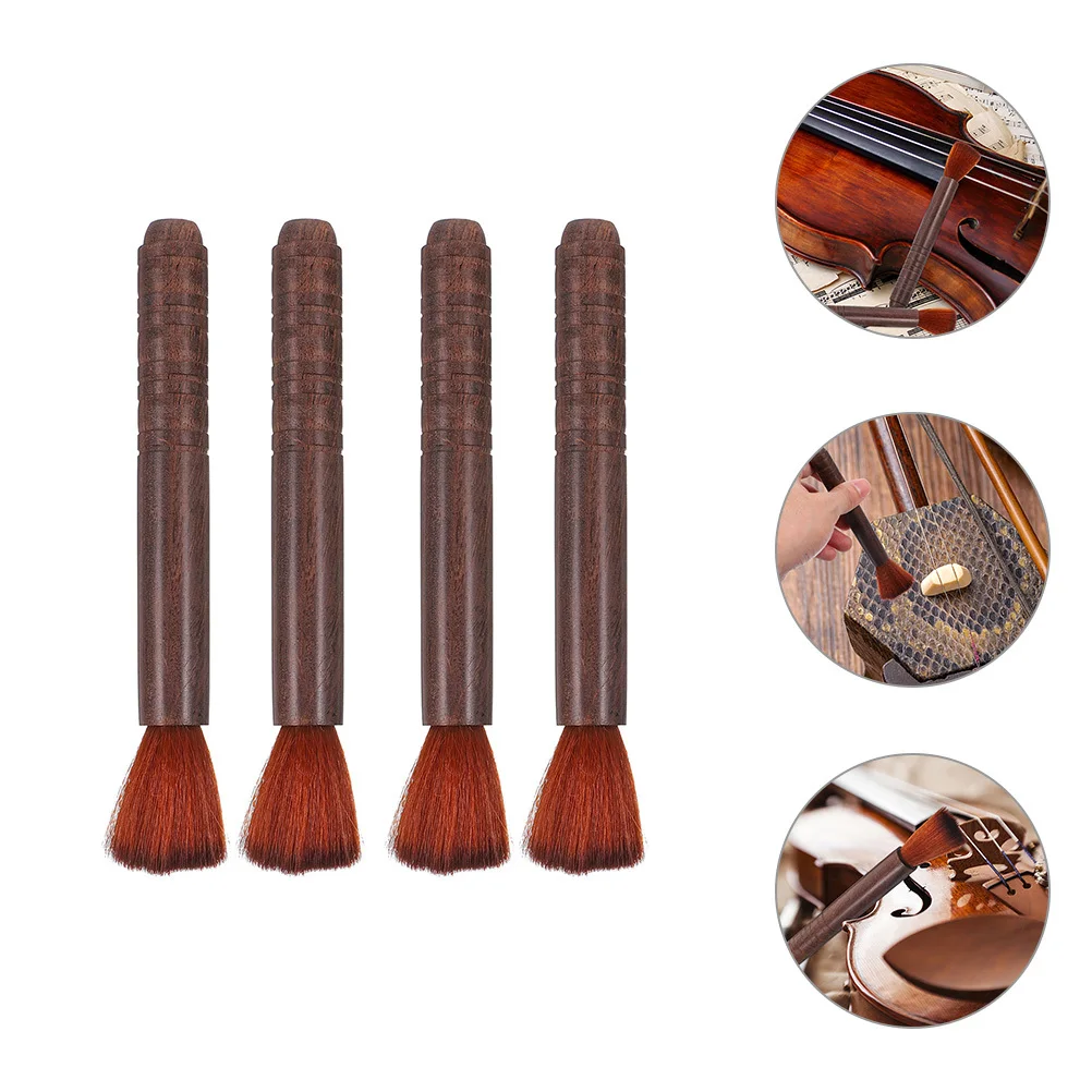 4Pcs Rosin Brush Soft Flexible Bristle Erhu Violin Dust Removers String Instrument Cleaning Tools Durable Lightweight