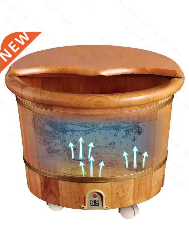 Foot Bath Barrel Wooden Household Electric Heating Thermostatic Foot Bath Barrel Automatic Deep Barrel Artifact