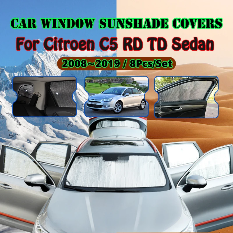 Car Full Coverage Sunshade For Citroen C5 RD TD 2008~2019 Sedan 2009 Anti-UV Sunscreen Window Sunshade Cover Auto Accessories